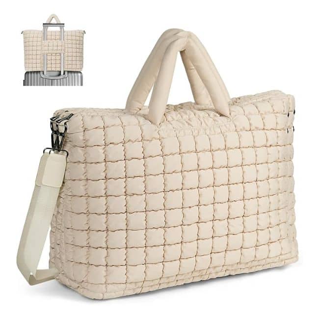 quilted duffel bag