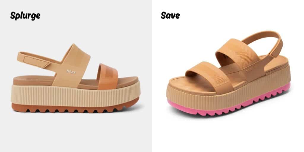 water friendly reef platform sandals on amazon for less