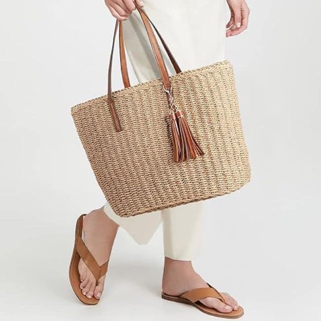 straw tote bag