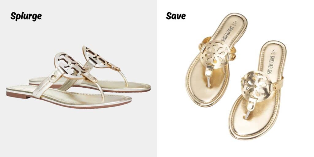 tory burch gold miller sandals dupe on amazon for save vs splurge