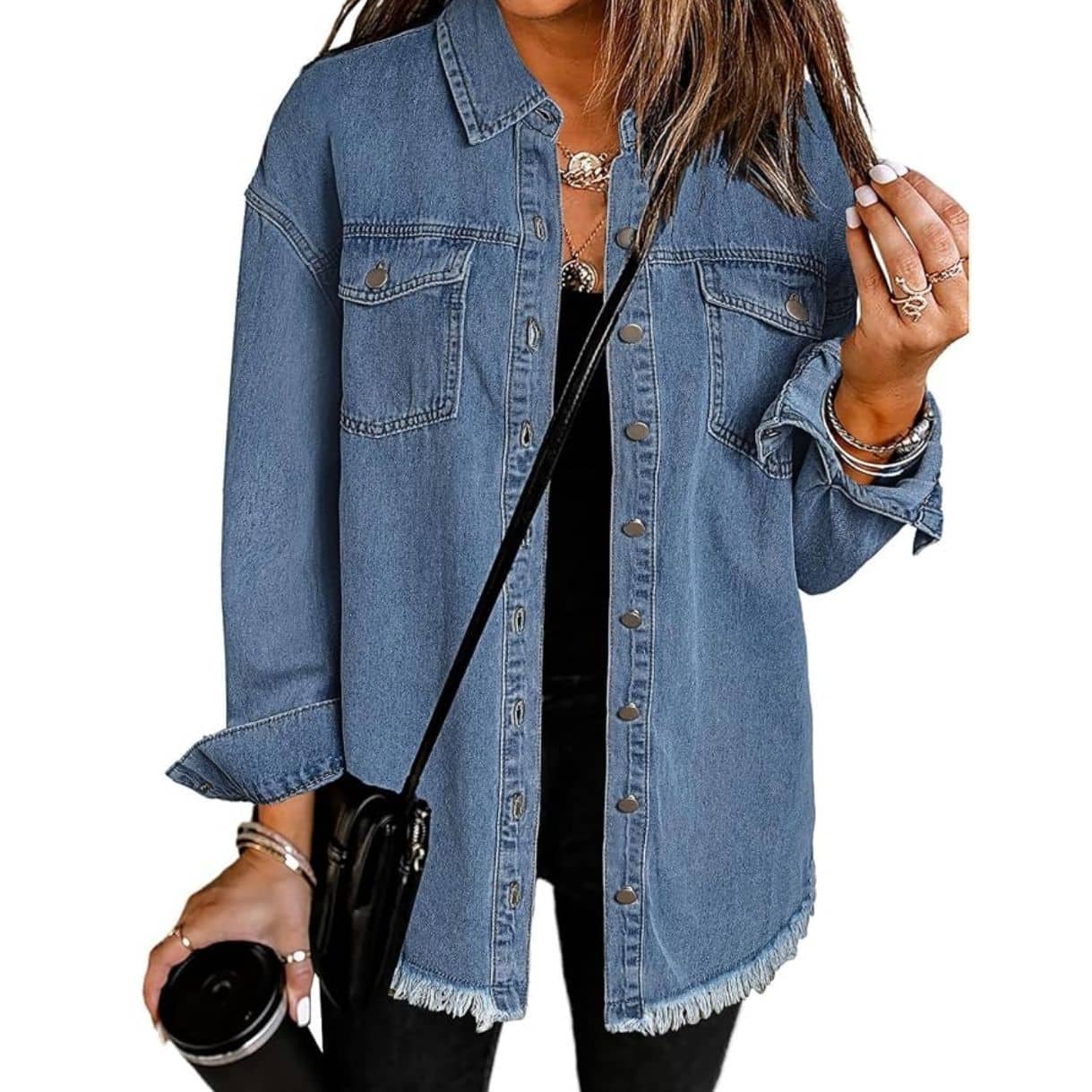 casual jean shacket