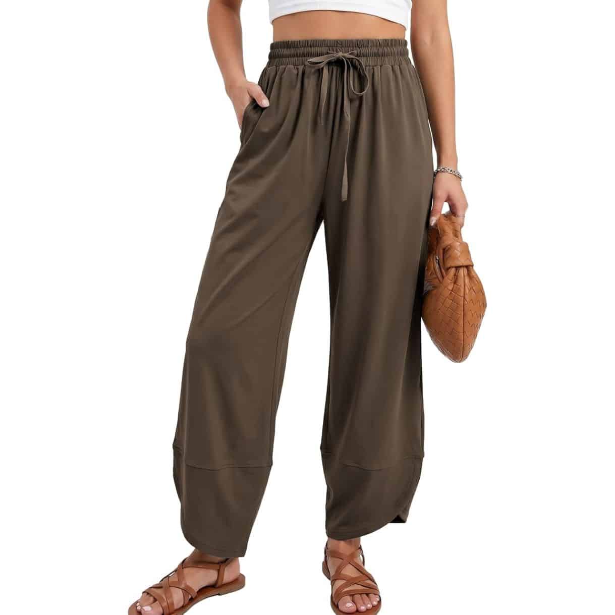 tulip hem drawstring pants