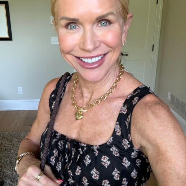 Chris Freytag styling summer to fall outfits with transitional fashion finds for women over 40