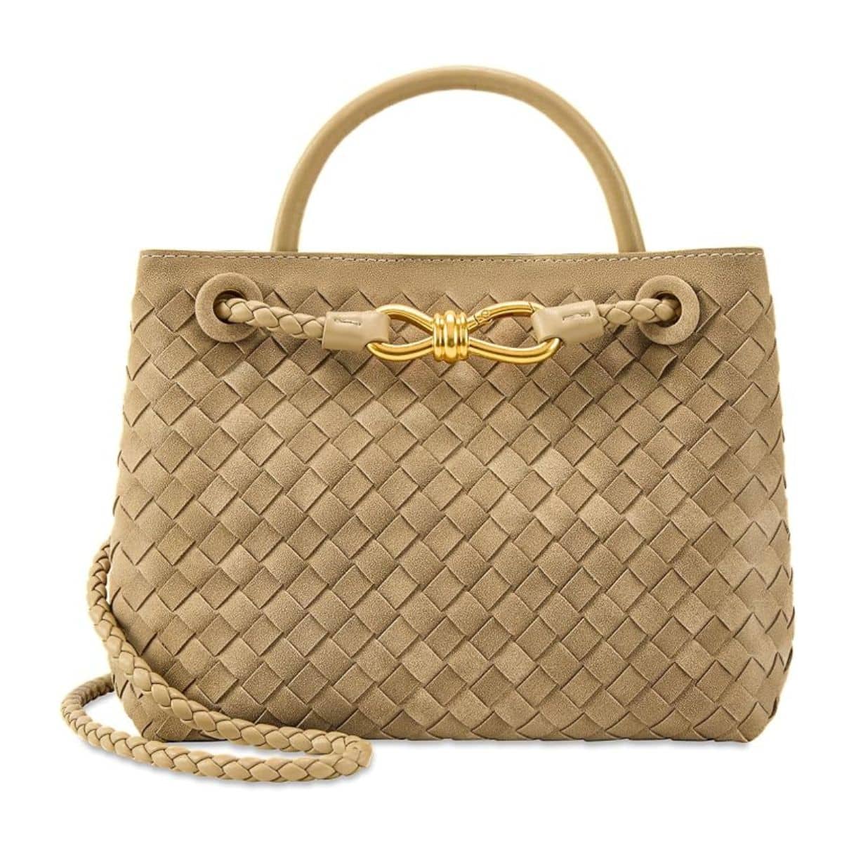 woven tote suede tote bag
