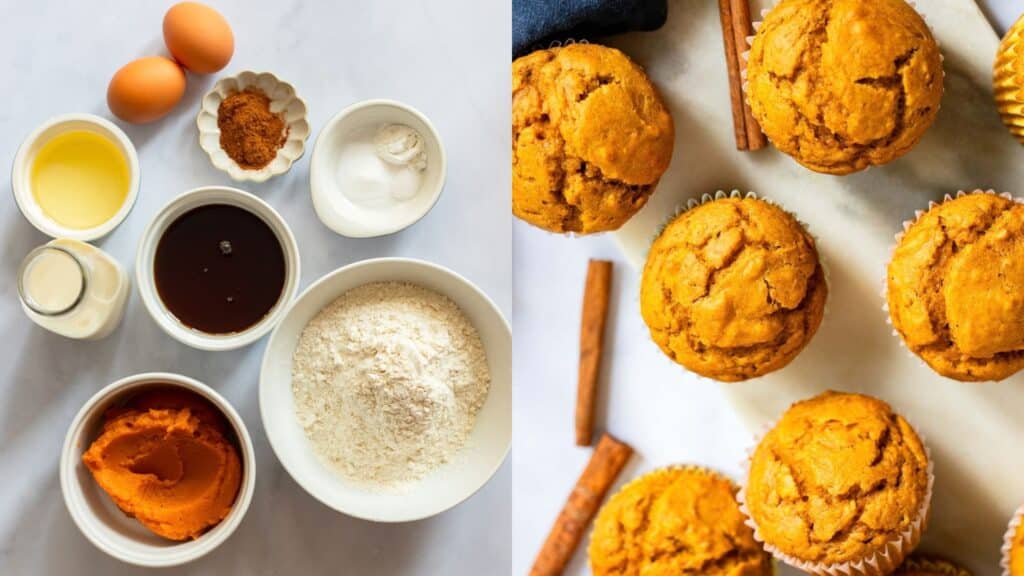 Pumpkin spice muffins cooling on a wire rack