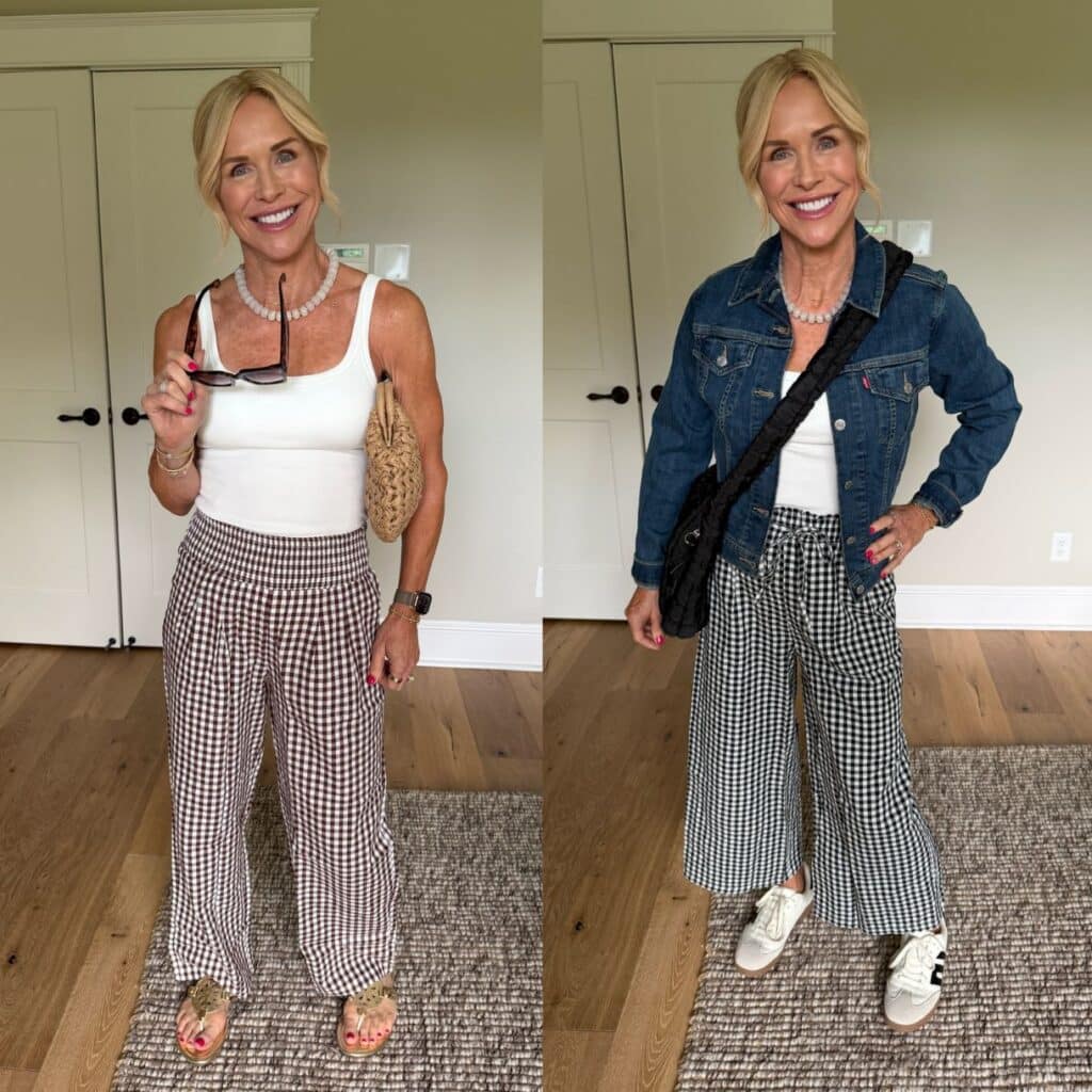 gingham pants outfits for all