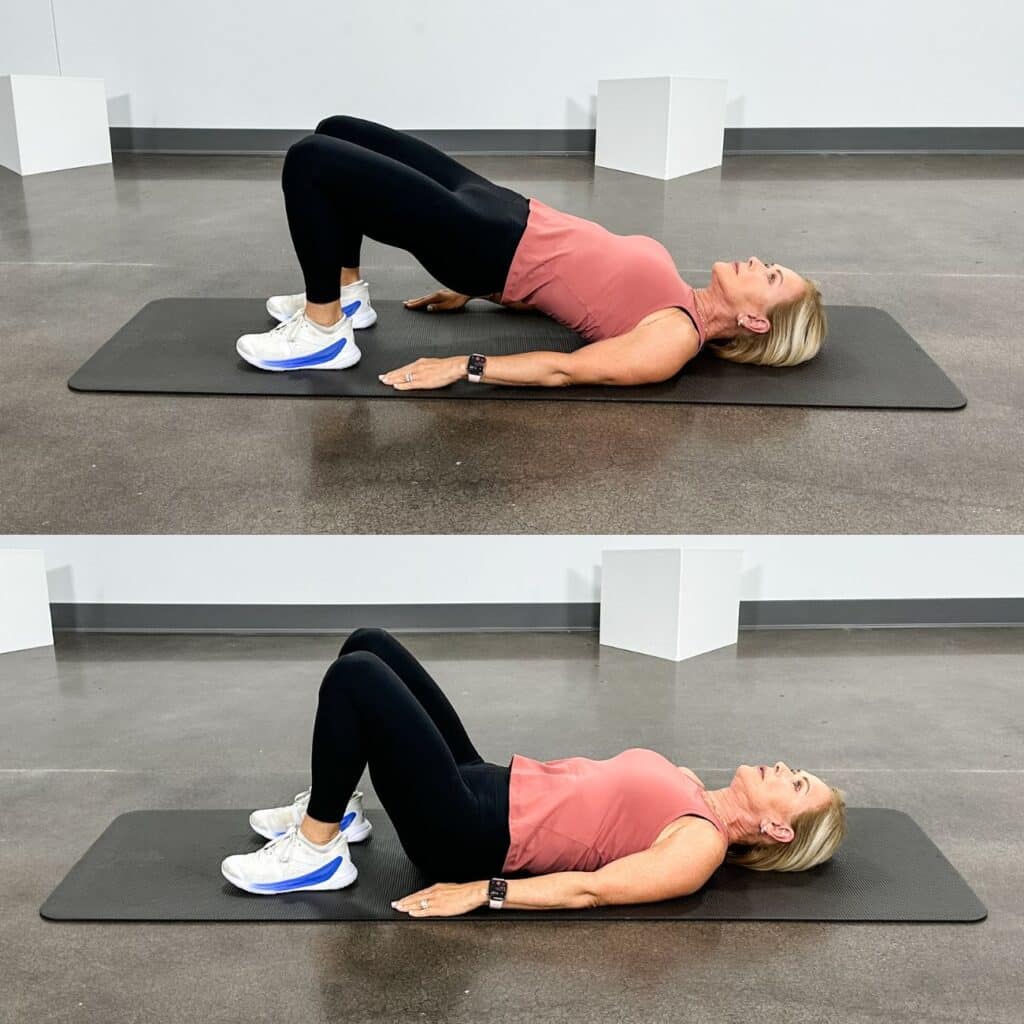 Woman in downward dog pedaling her feet one knee at a time to loosen tight calves and ankles after walking